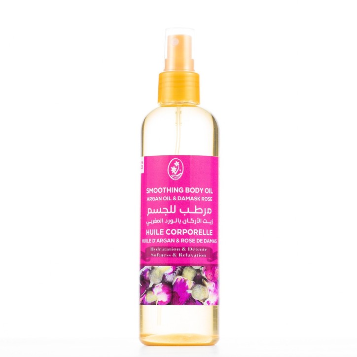 Huile Corporelle à l’Huile d’Argan & Rose de Damas Huile Corporelle à l’Huile d’Argan & Rose de Damas